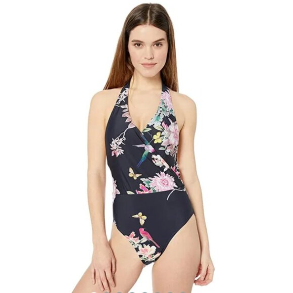 Brand New Rachel by Rachel Roy One-Piece Navy Floral Swimsuit - Picture 3 of 12